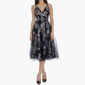 Elegant Black and Silver Embroidered Dress